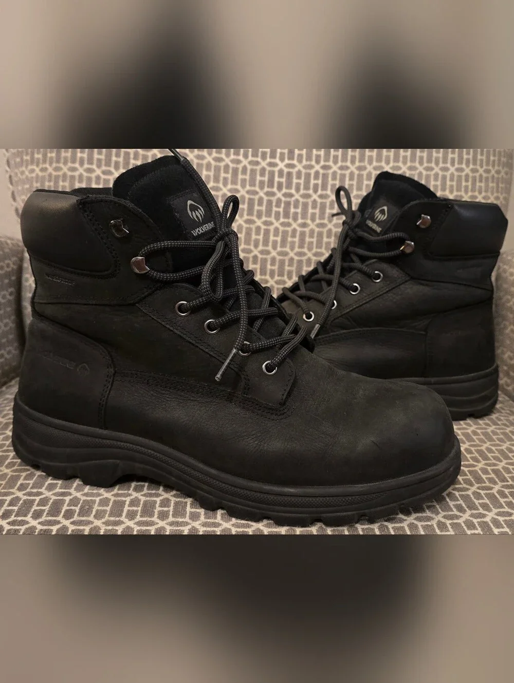 Wolverine Men's Black Steel Toe Work Boot - Rugged Lace-Up Style, Size 13 Wide